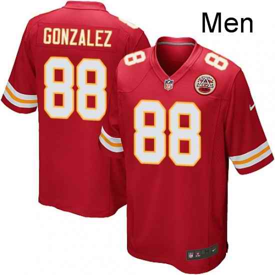 Men Nike Kansas City Chiefs 88 Tony Gonzalez Game Red Team Color NFL Jersey